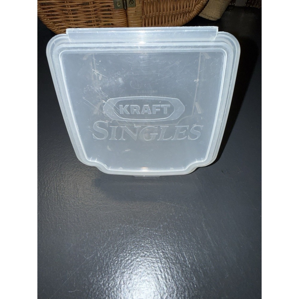 Vintage Kraft Cheese Singles Hinged Plastic Storage Container ~ Retro Oldschool